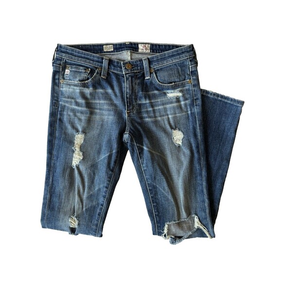 AG Adriano Goldschmied Jeans Womens 26 Stevie Ankle Slim Straight Distressed - Picture 1 of 11